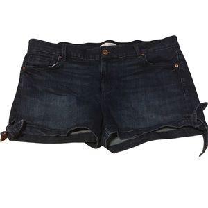 LOFT dark wash denim jean shorts size 14